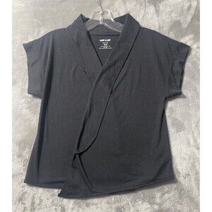 Vintage Y2K Uproar 90s Wrap Top Juniors 10-12 Black